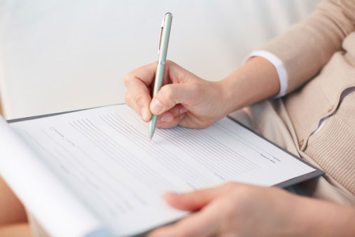 Patient forms at Nancy Shiba, DDS.