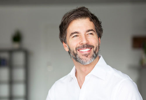 Man happy with his dental work.